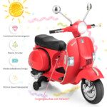 Elektrinis vaikiškas motociklas su atraminiais ratais (Raudona)