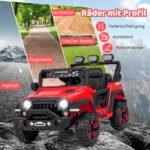 Elektrinis vaikiškas automobilis su 2.4G nuotolinio valdymo pulteliu USB ir muzika (Raudona)