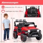 Elektrinis vaikiškas automobilis su 2.4G nuotolinio valdymo pulteliu USB ir muzika (Raudona)