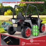 Elektrinis vaikiškas UTV automobilis su distanciniu valdymu (Juoda)