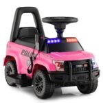 Elektrinis policijos automobilis vaikams su daiktatūre (Rožinė)