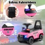 Elektrinis policijos automobilis vaikams su daiktatūre (Rožinė)