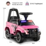 Elektrinis policijos automobilis vaikams su daiktatūre (Rožinė)