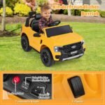 Elektrinis vaikiškas automobilis su nuotoliniu valdymu ir muzika (Geltona)