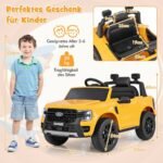 Elektrinis vaikiškas automobilis su nuotoliniu valdymu ir muzika (Geltona)