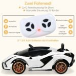 Elektrinis vaikiškas automobilis su 2.4G nuotolinio valdymo pultu (Balta)