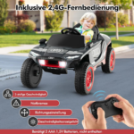 Elektrinis vaikiškas automobilis su nuotolinio valdymo pulteliu ir LED apšvietimu (Pilka)