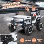 Elektrinis vaikiškas automobilis dviem sėdimomis vietomis ir nuotolinio valdymo pultu (Balta)