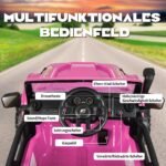 Elektrinė transporto priemonė vaikams su nuotolinio valdymo pulteliu ir tėvų valdymo režimu (Rožinė)