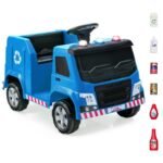 Elektrinis vaikiškas šiukšliavežis su muzika ir garsu (Mėlyna)