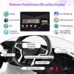 Elektrinis automobilis vaikams su muzika ir LED apšvietimu (Balta)