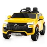 Elektrinis vaikiškas automobilis su 2.4G nuotolinio valdymo pulteliu ir amortizatoriais (Geltona)