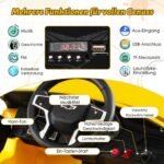 Elektrinis vaikiškas automobilis su 2.4G nuotolinio valdymo pulteliu ir amortizatoriais (Geltona)