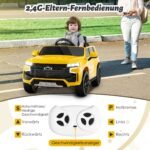 Elektrinis vaikiškas automobilis su 2.4G nuotolinio valdymo pulteliu ir amortizatoriais (Geltona)