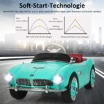 Elektrinis vaikiškas automobilis su nuotolinio valdymo pultu ir muzikos funkcija (Žalia)