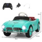 Elektrinis vaikiškas automobilis su nuotolinio valdymo pultu ir muzikos funkcija (Žalia)