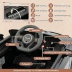 Elektrinis vaikiškas automobilis su nuotolinio valdymo pulteliu ir pakaba (Juoda)