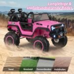Elektrinis vaikiškas automobilis su pulteliu ir švyturėliu (Rožinė)