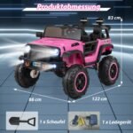 Elektrinis vaikiškas automobilis su pulteliu ir švyturėliu (Rožinė)