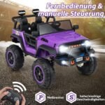 Elektrinis automobilis vaikams su pulteliu ir muzikinėmis funkcijomis (Violetinė)