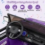 Elektrinis automobilis vaikams su pulteliu ir muzikinėmis funkcijomis (Violetinė)