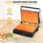 Elektrinis kontaktinis grilis 1200W su LED ekranu (Juoda)