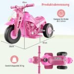 Elektrinis vaikiškas motociklas su muilo burbulų generatoriumi ir LED žibintais (Rožinė)