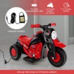 Elektrinis vaikiškas motociklas su muilo burbulų pūtimo funkcija ir LED žibintais (Raudona)