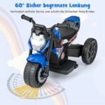 Elektrinis vaikiškas motociklas su atraminiais ratais šviesomis ir muzika (Mėlyna)