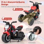 Elektrinis vaikiškas motociklas su atraminiais ratais ir muzikinėmis funkcijomis (Raudona)