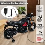 Elektrinis vaikiškas motociklas su LED žibintais ir muzika (Pilka)