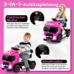 Elektrinis paspiriamasis automobilis vaikams su reguliuojama sėdyne (Rožinė)