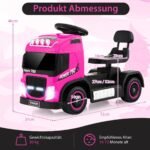 Elektrinis paspiriamasis automobilis vaikams su reguliuojama sėdyne (Rožinė)