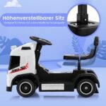 Elektrinis vaikiškas sunkvežimis su reguliuojama sėdyne (Balta)