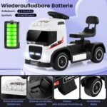 Elektrinis vaikiškas sunkvežimis su reguliuojama sėdyne (Balta)