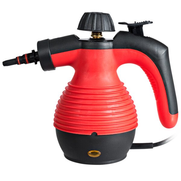 Rankinis garų siurblys su devyniais priedais (Raudona)