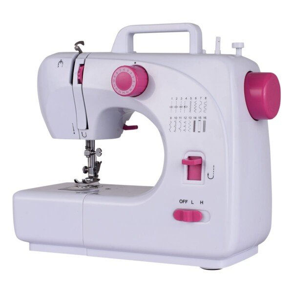Nešiojama elektrinė siuvimo mašina su 16 funkcijų (Balta)