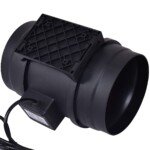 Galingas kanalinis ventiliatorius mažo triukšmo lygio 200 mm (Juoda)