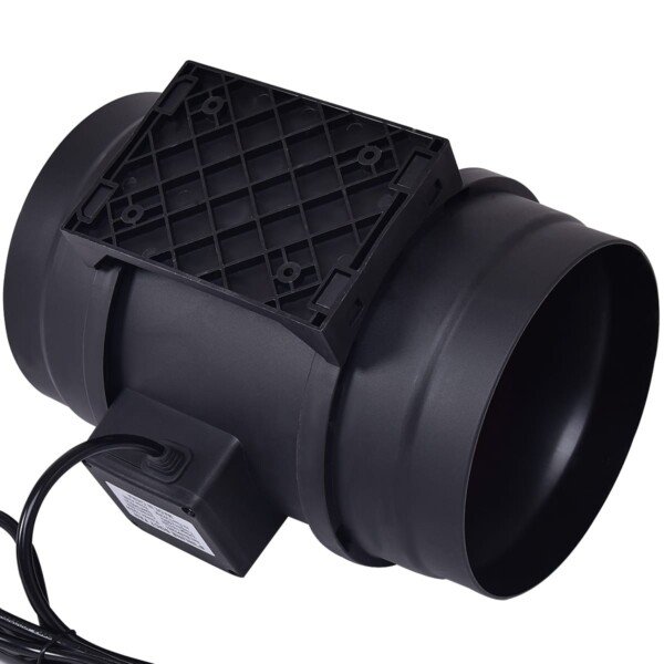 Galingas kanalinis ventiliatorius mažo triukšmo lygio 200 mm (Juoda)