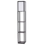 Stalinė lempa su trimis lentynomis 160 cm (Juoda)