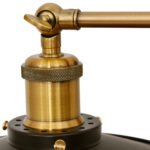 Dvigubas industrinio stiliaus sieninis šviestuvas su gaubtu (Juoda)