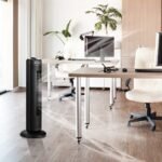 Tiesus kompaktiškas bokštinis ventiliatorius 70 cm 45W (Juoda)