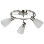 Reguliuojama LED lubinė šviestuvų sistema su trimis šviesos šaltiniais (Sidabrinė)