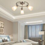 Reguliuojama LED lubinė šviestuvų sistema su trimis šviesos šaltiniais (Sidabrinė)