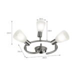 Reguliuojama LED lubinė šviestuvų sistema su trimis šviesos šaltiniais (Sidabrinė)