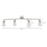 LED lubinis šviestuvas su keturiomis reguliuojamomis galvutėmis (Sidabrinė)