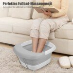 Sulankstomas elektrinis pėdų masažuoklis su šildymu ir burbulais (Pilka)