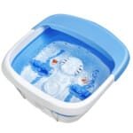 Sulankstomas elektrinis pėdų masažuoklis su šildymo ir burbulų funkcijomis (Mėlyna)