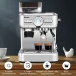 Automatinis espreso aparatas su įmontuota kavamale (Sidabrinė)
