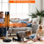 Elektrinis keraminis šildytuvas su svyravimo funkcija (Juoda)